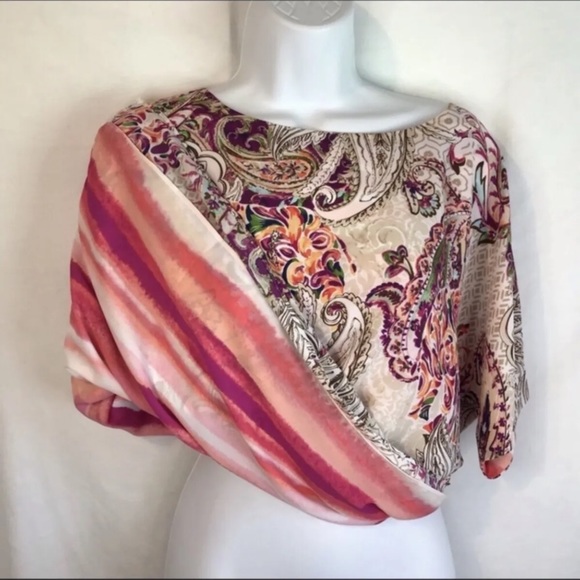 Chico's reversible top Paisley & stripes NWT - Picture 12 of 12